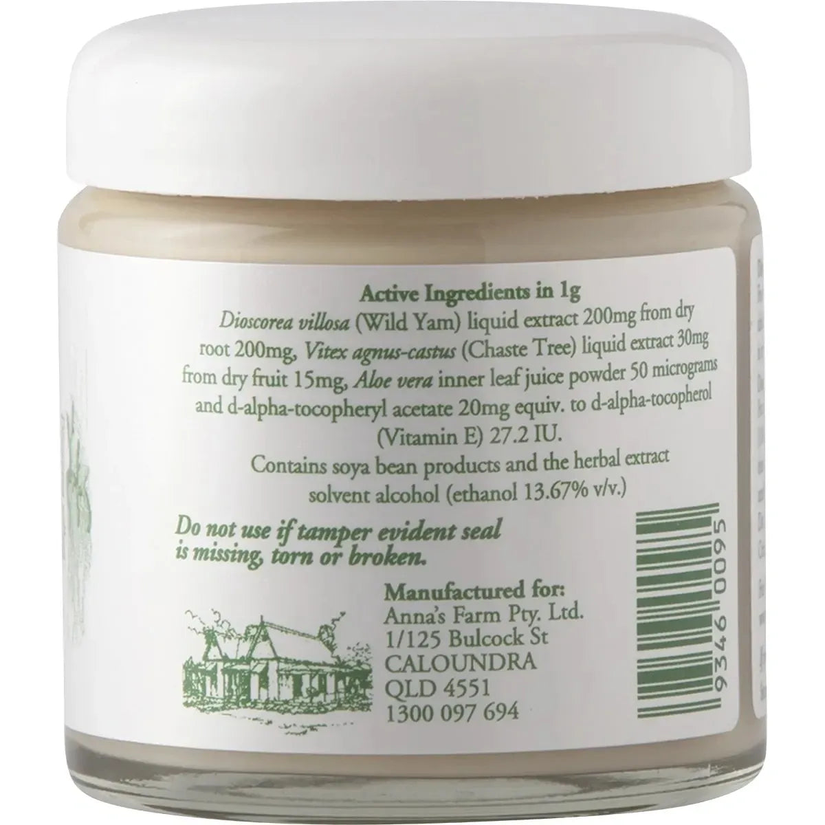 Anna's Wild Yam Cream (Her) Menstrual & Menopausal symptoms 100g