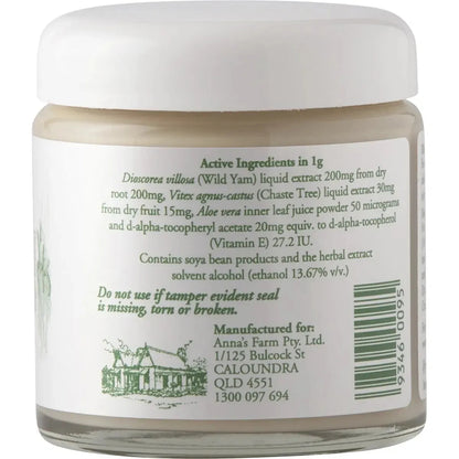 Anna's Wild Yam Cream (Her) Menstrual & Menopausal symptoms 100g