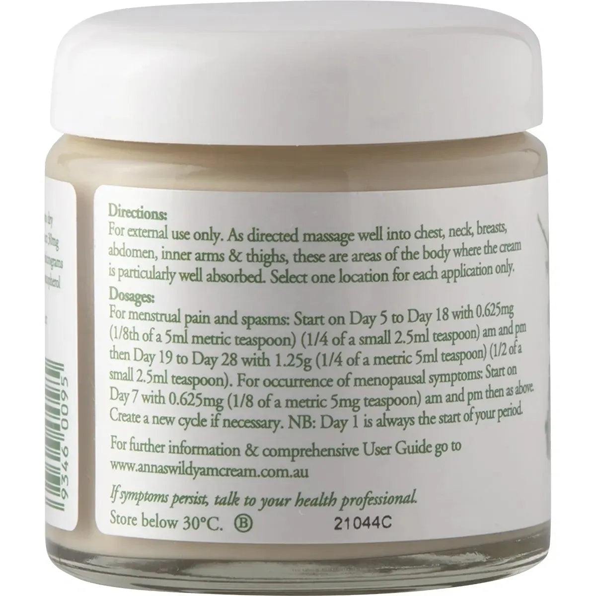 Anna's Wild Yam Cream (Her) Menstrual & Menopausal symptoms 100g