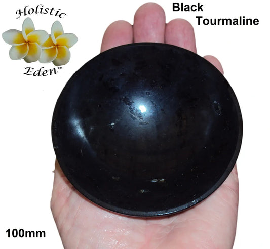 Black Tourmaline Crystal Bowl Chalis Phone Holder Energizer EMF Protection
