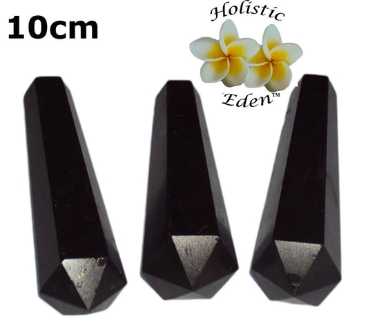 Black Tourmaline Crystal Double Terminator Tower Obelisk Generator EMF Protect
