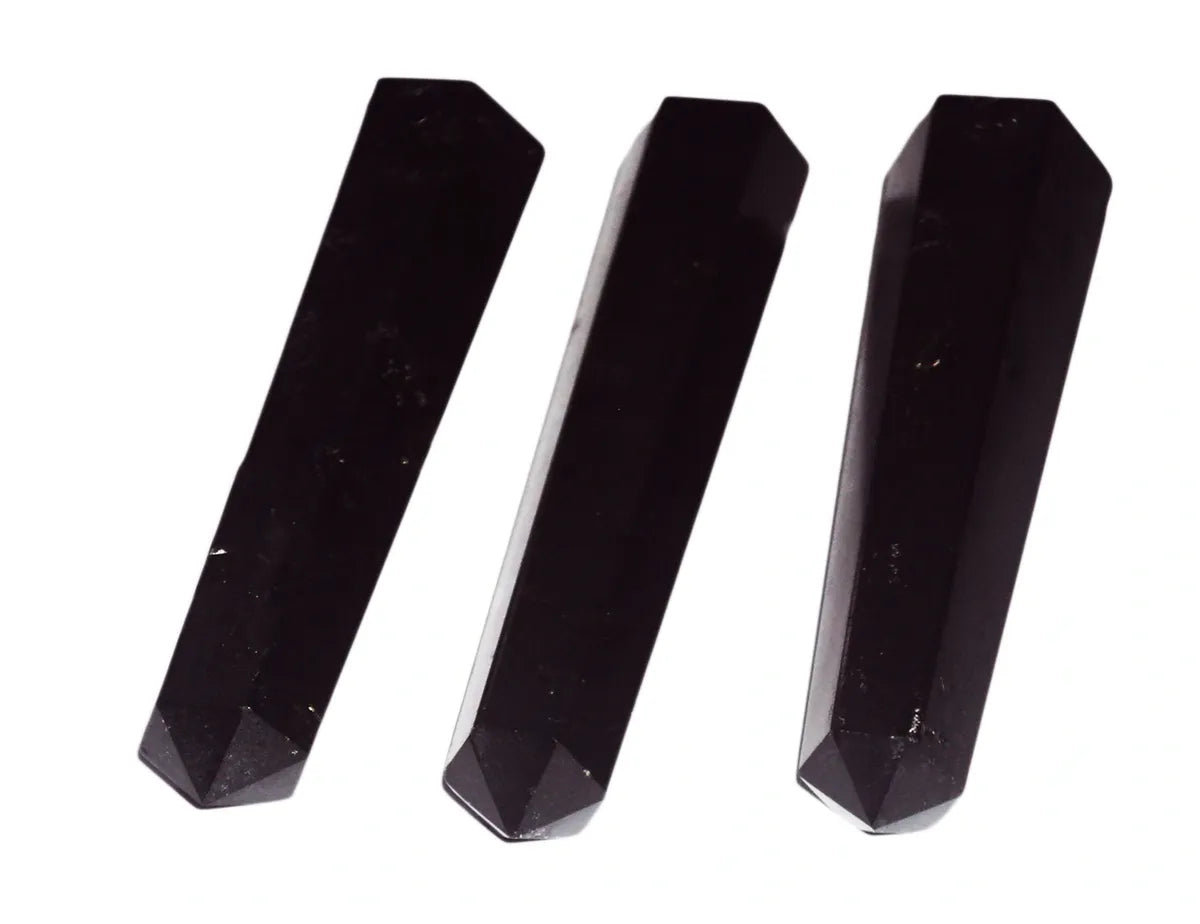 Black Tourmaline Crystal Double Terminator Tower Obelisk Generator EMF Protect