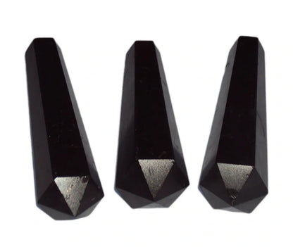 Black Tourmaline Crystal Double Terminator Tower Obelisk Generator EMF Protect