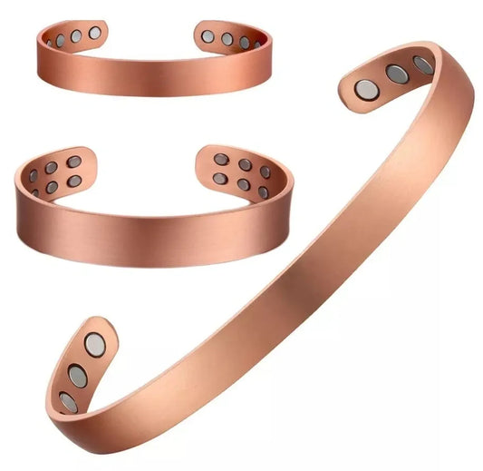 Brushed Copper Magnetic Bracelet Arthritis Pain Relief Bangle