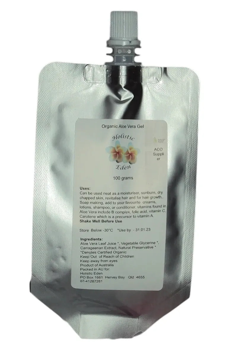 CERTIFIED ORGANIC Aloe Vera Gel Anti Aging Aloe Vera Hair Growth Moisturiser Gel 100g