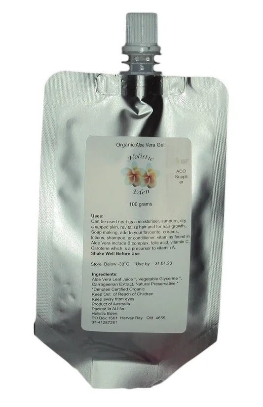 CERTIFIED ORGANIC Aloe Vera Gel Anti Aging Aloe Vera Hair Growth Moisturiser Gel 100g