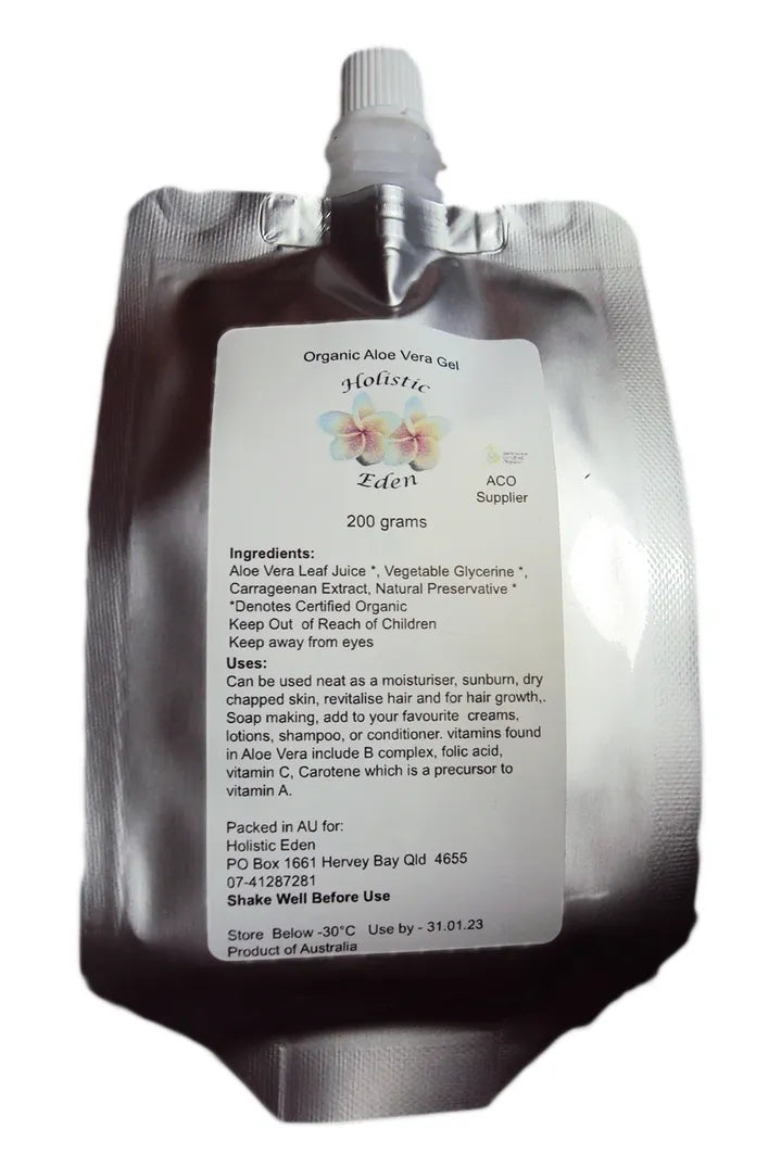 CERTIFIED ORGANIC Aloe Vera Gel Anti Aging Aloe Vera Hair Growth Moisturiser Gel 200g