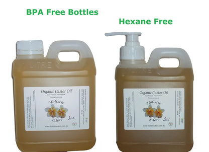 CERTIFIED ORGANIC Castor Oil Pure Cold Pressed Hexane Free Hair Growth 1Lt