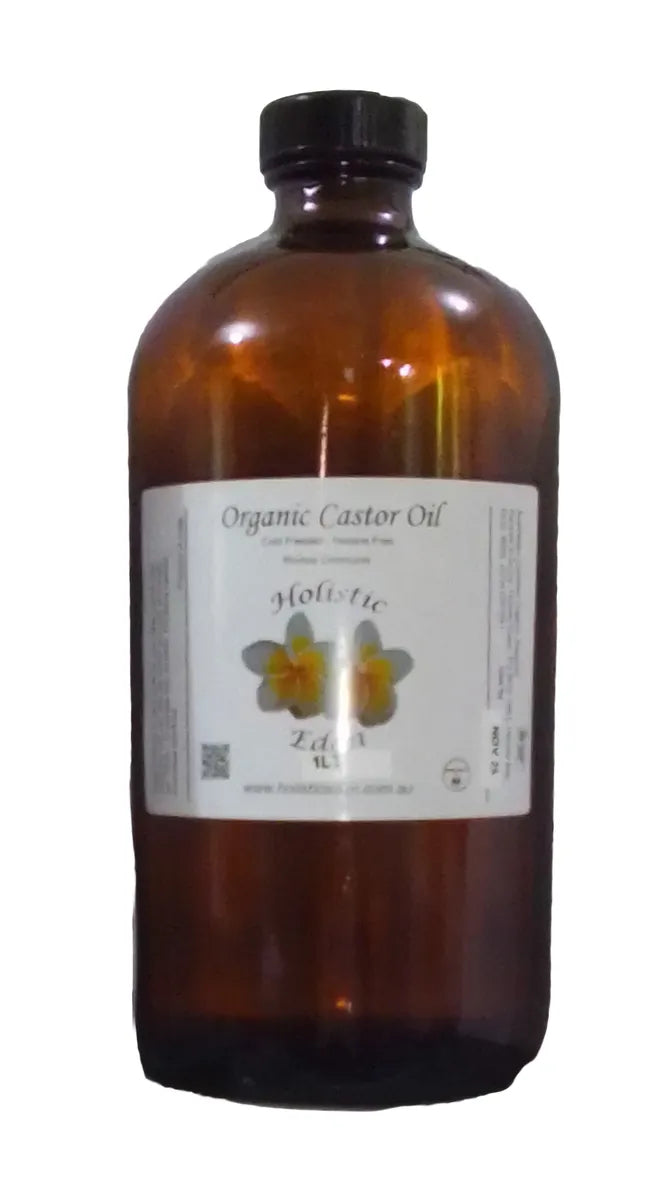 CERTIFIED ORGANIC Castor Oil Pure Cold Pressed Hexane Free Hair Growth 1Lt Glass