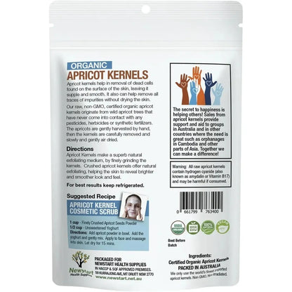CERTIFIED ORGANIC RAW Apricot Kernels 500G APRICARE