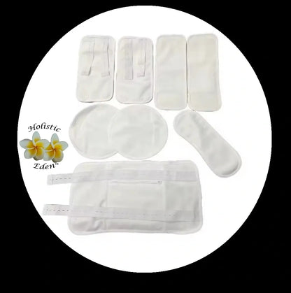 Castor Oil 100% Natural Cotton Pack Wraps Resueable Compress Single or 8 Pack