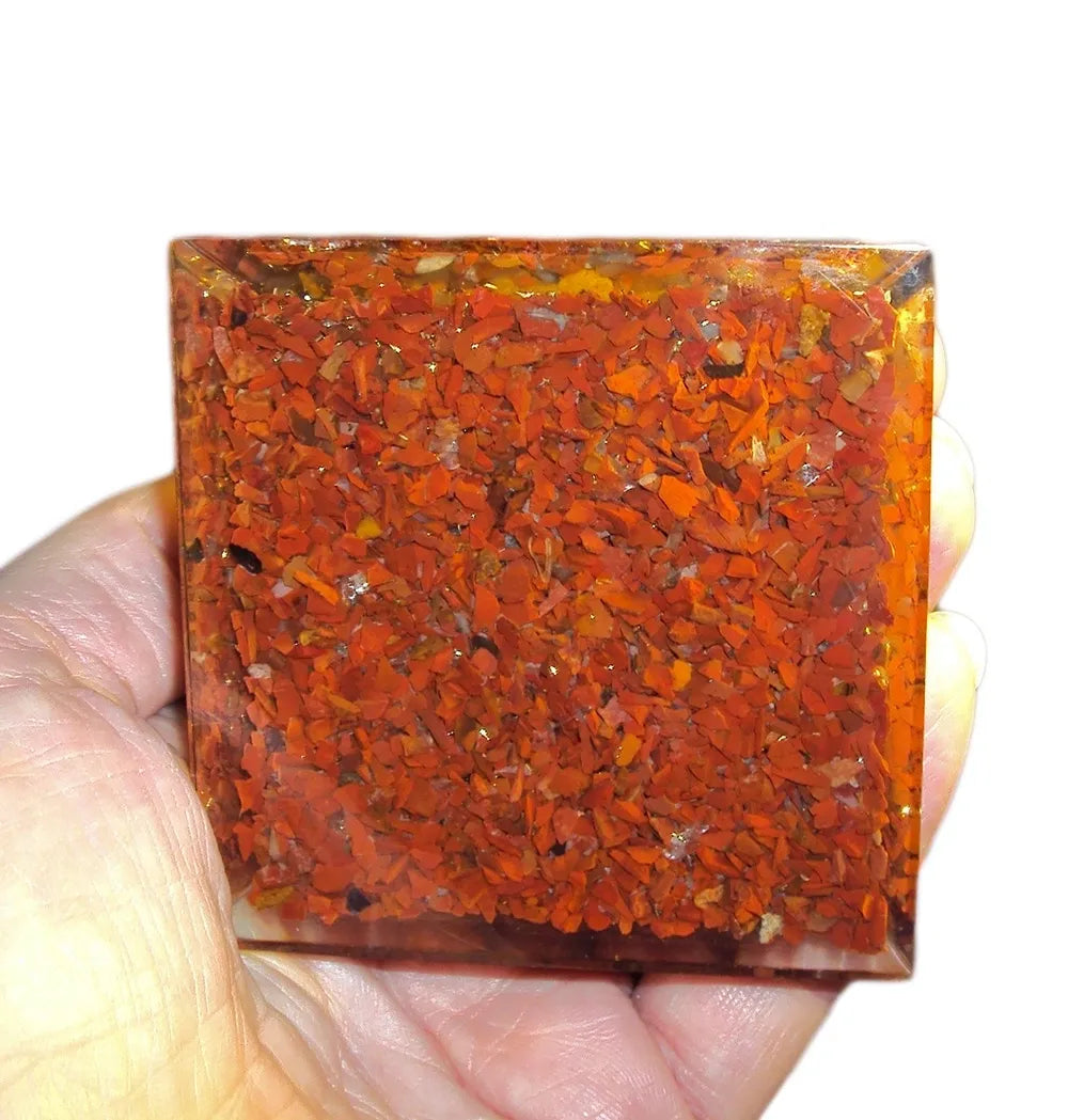Chakra Orgonite Pyramid Genuine Natural 7-Chakra Stone Orgone Pyramid Amethyst