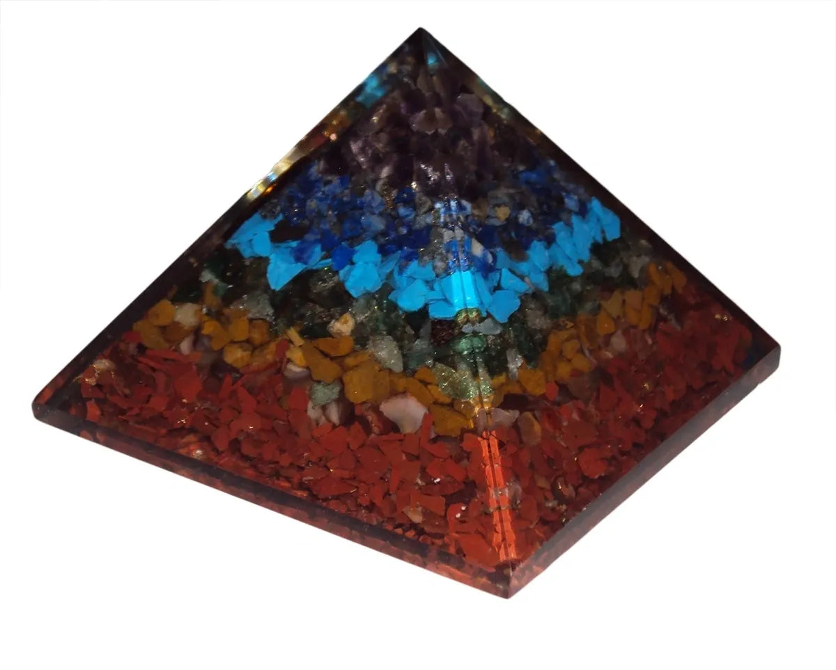 Chakra Orgonite Pyramid Genuine Natural 7-Chakra Stone Orgone Pyramid Amethyst