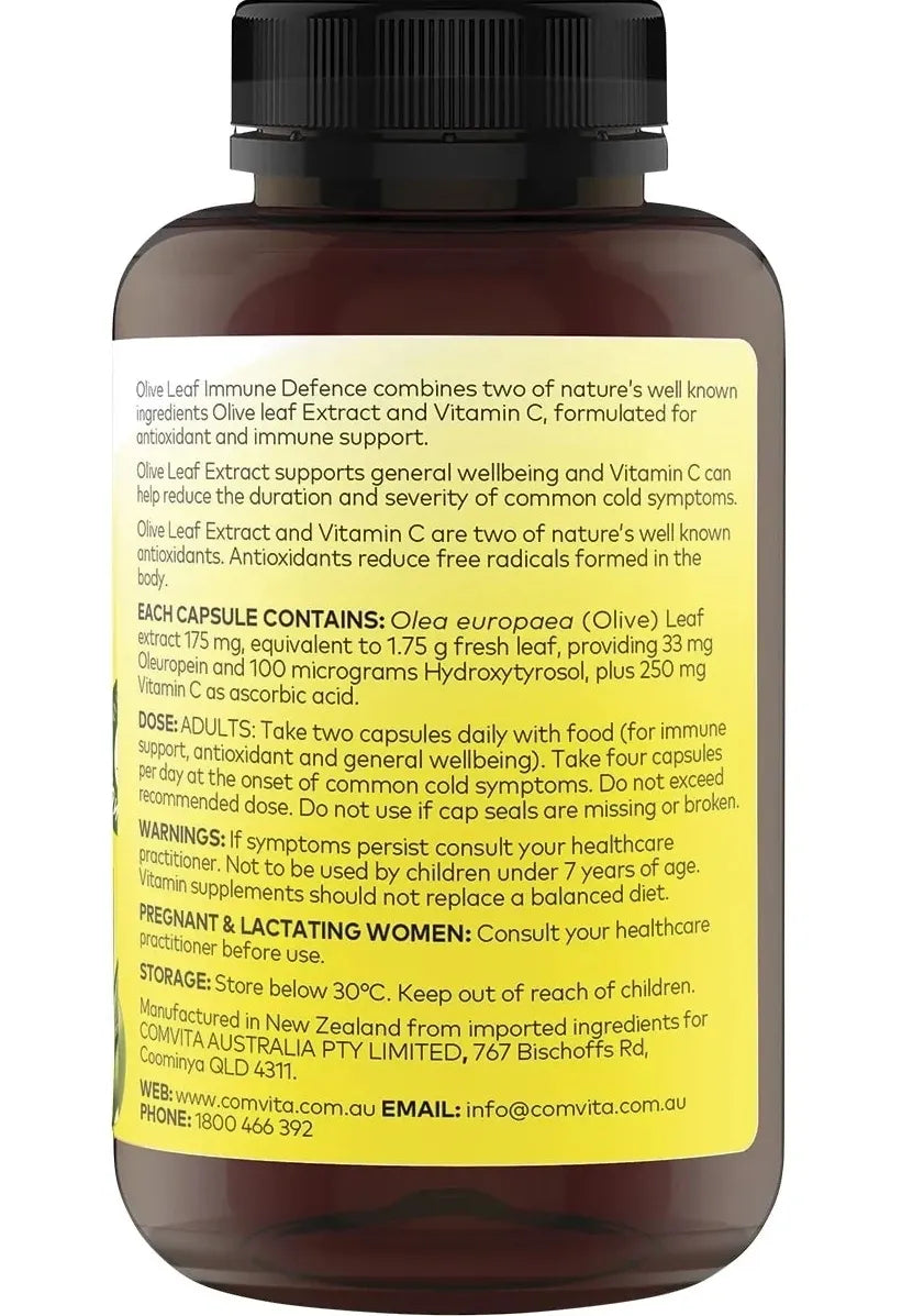 Comvita Olive Leaf Immune Defence Capsules (with Vitamin C)