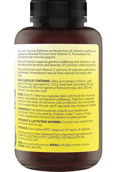 Comvita Olive Leaf Immune Defence Capsules (with Vitamin C)