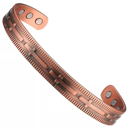 Copper Magnetic Cross Bracelet Arthritis Pain Relief Bangle 99.9% Pure