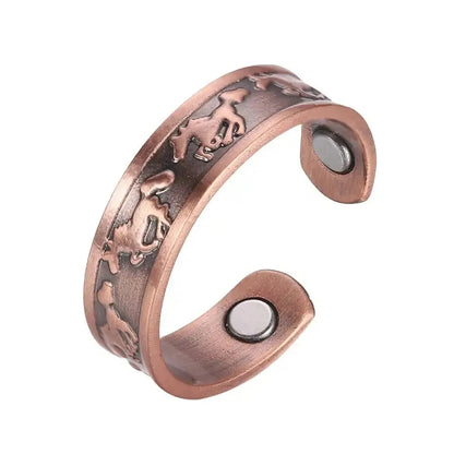 Copper Magnetic Horse Bracelet & Ring Set – Natural Pain Relief & Wellness Support (99.9% Pure Copper)