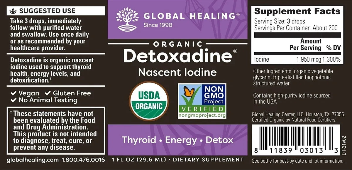 Detoxadine Organic Nascent Iodine 1oz GMO Free