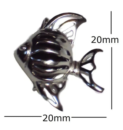 Elite Noble Shungite Fishing Necklace Jewelry Stone Cage Pendant Fish Locket