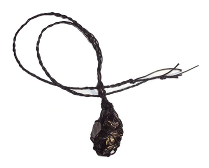 Elite Noble Shungite Pendant Necklace - EMF Protection Healing Stone Braid Cage