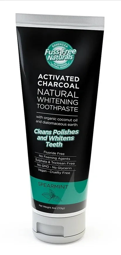 Essenzza Naturals Activated Charcoal Spearmint Toothpaste (Natural Whitening)