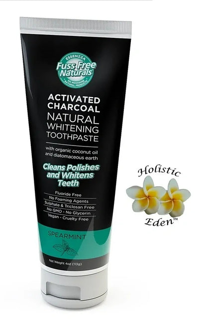 Essenzza Naturals Activated Charcoal Spearmint Toothpaste (Natural Whitening)