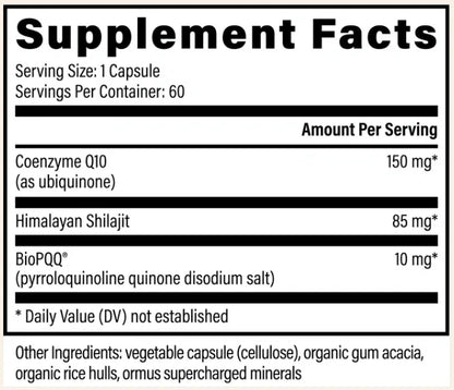 Global Healing CoQ10 & BIOPQQ Capsules with Himalayan Shiligit