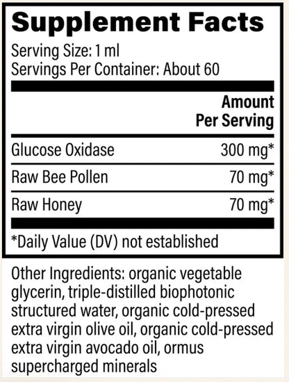 Global Healing Glucose Oxidase with Bee Pollen and Raw Honey