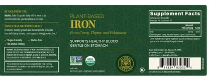 Global Healing Iron Capsules, Natural Plant Base Supplement