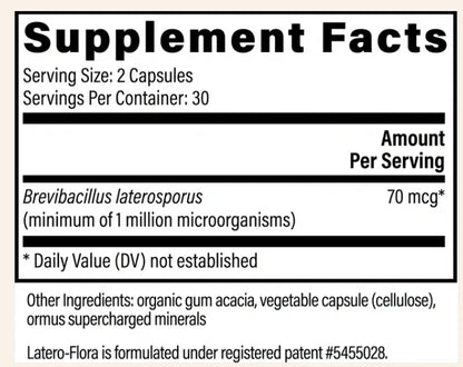 Global Healing Latero-Flora, Probiotic Supplement for Gut Health, Digestion and Candida Cleanse