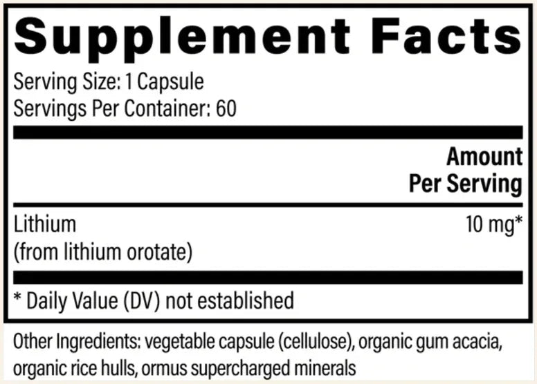 Global Healing Lithium Orotate Supplement