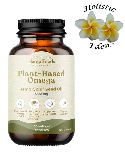 HEMP FOODS AUS - PLANT BASED OMEGA HEMP SEED OIL 1000MG 60 Caps