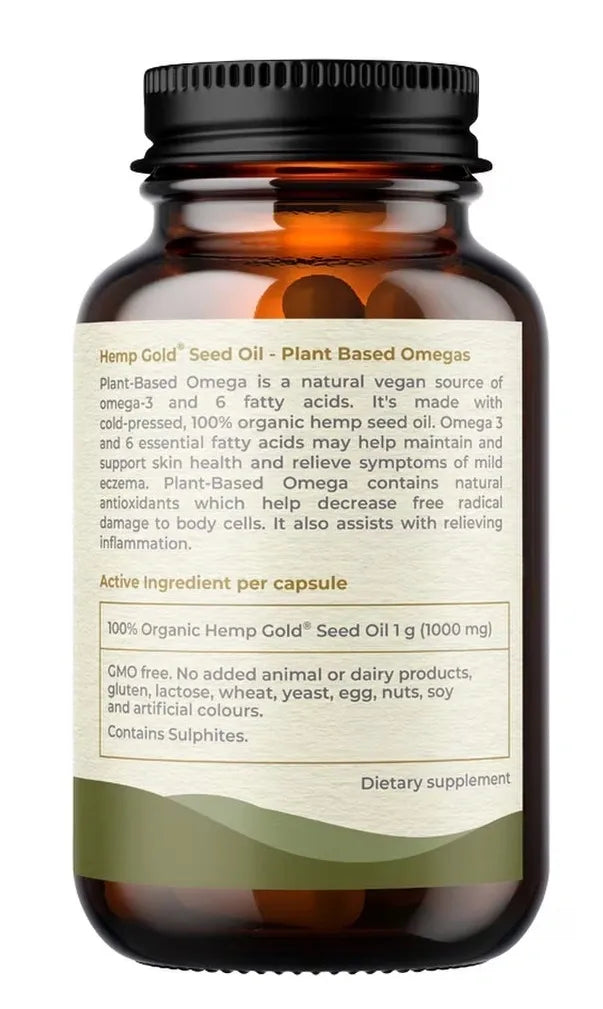 HEMP FOODS AUS - PLANT BASED OMEGA HEMP SEED OIL 1000MG 60 Caps