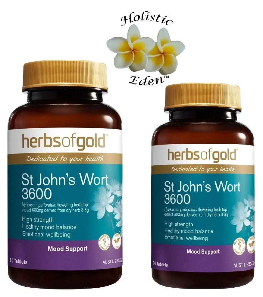 Herbs of Gold St Johns Wort 600mg Hypericum Perforatum Mood Balance