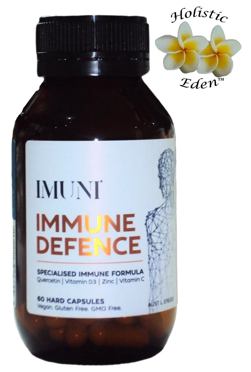 IMUNI Immune Defence, Quercetin Vitamin D3 Zinc Vitamin C, 60 Capsules GMO Free