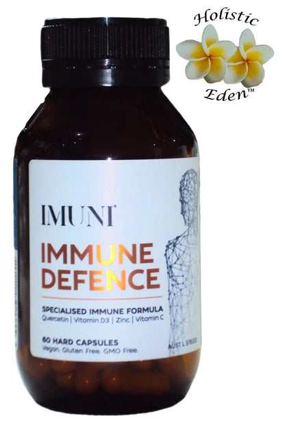 IMUNI Immune Defence, Quercetin Vitamin D3 Zinc Vitamin C, 60 Capsules GMO Free