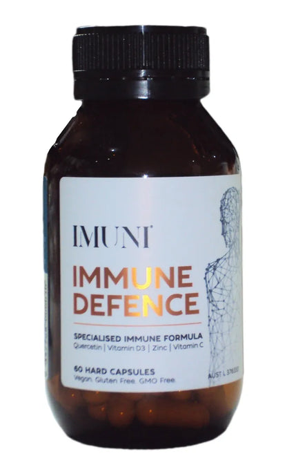 IMUNI Immune Defence, Quercetin Vitamin D3 Zinc Vitamin C, 60 Capsules GMO Free
