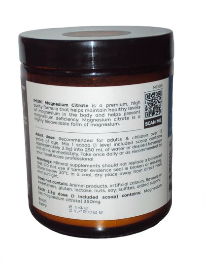 IMUNI Magnesium Citrate Oral Powder 100g - 42 Serves