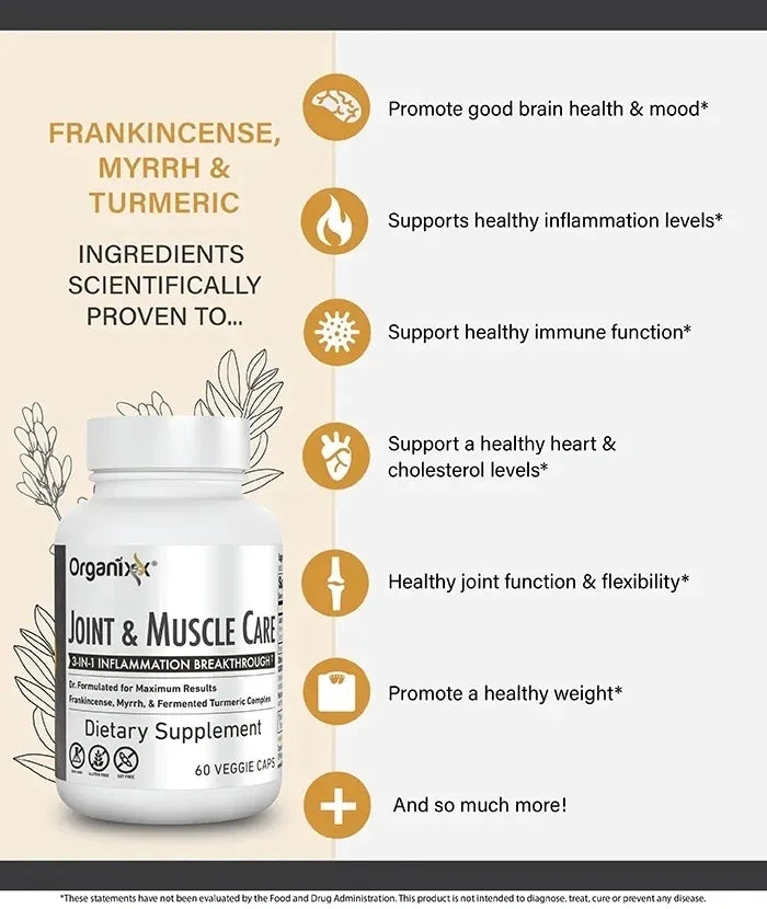 Joint & Muscle Care Innovative Inflammation Support Supplement, Frankincense, Myrrh & Triple Fermented Turmeric