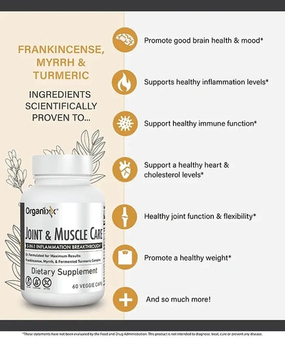 Joint & Muscle Care Innovative Inflammation Support Supplement, Frankincense, Myrrh & Triple Fermented Turmeric