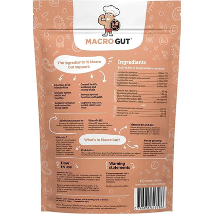 MACRO MIKE Probiotic Macro Gut Mixed Berry Flavour 30x5g Satchels