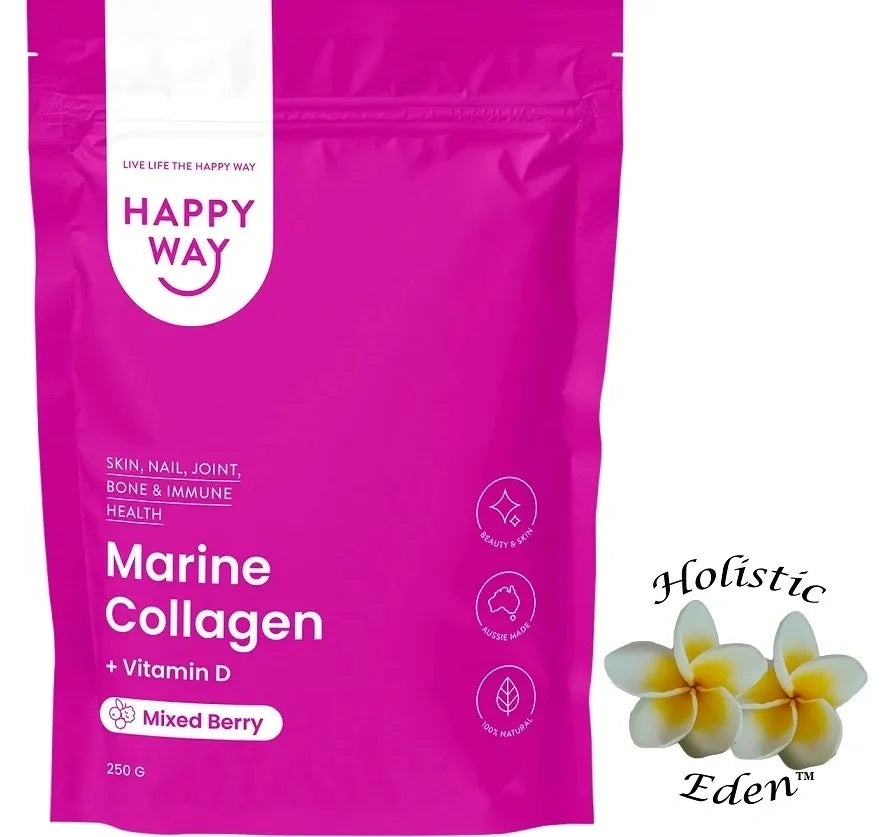 Marine Collagen + Vitamin D Mixed Berry 250g Protein Powder Happy Whey
