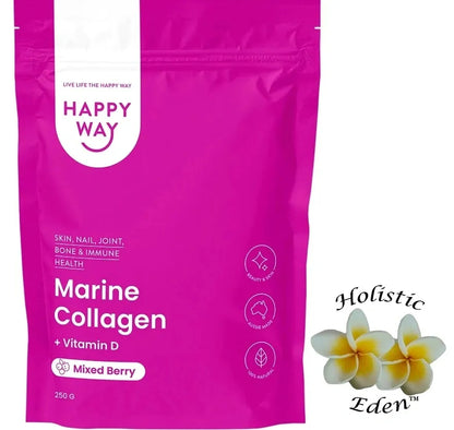 Marine Collagen + Vitamin D Mixed Berry 250g Protein Powder Happy Whey