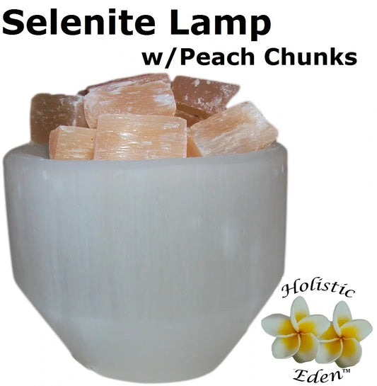 Moroccan Selenite Round Fire Bowl Light, High Quality Selenite Peach Crystal