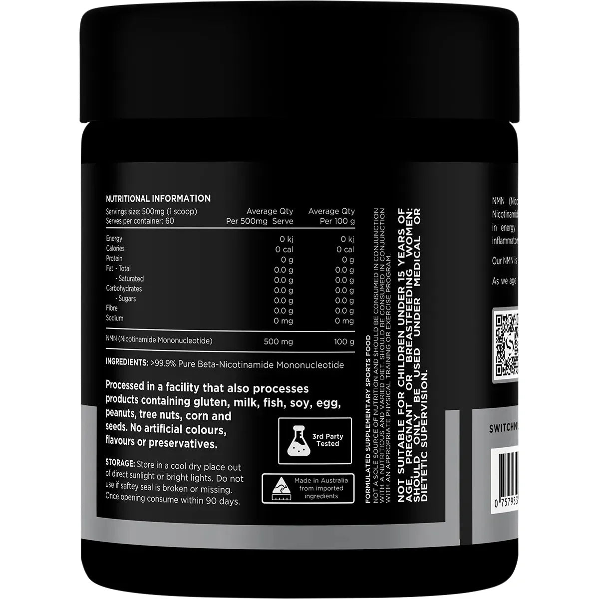 NMN Pure Nicotinamide Mononucleotide Powder NAD Precurser 30g