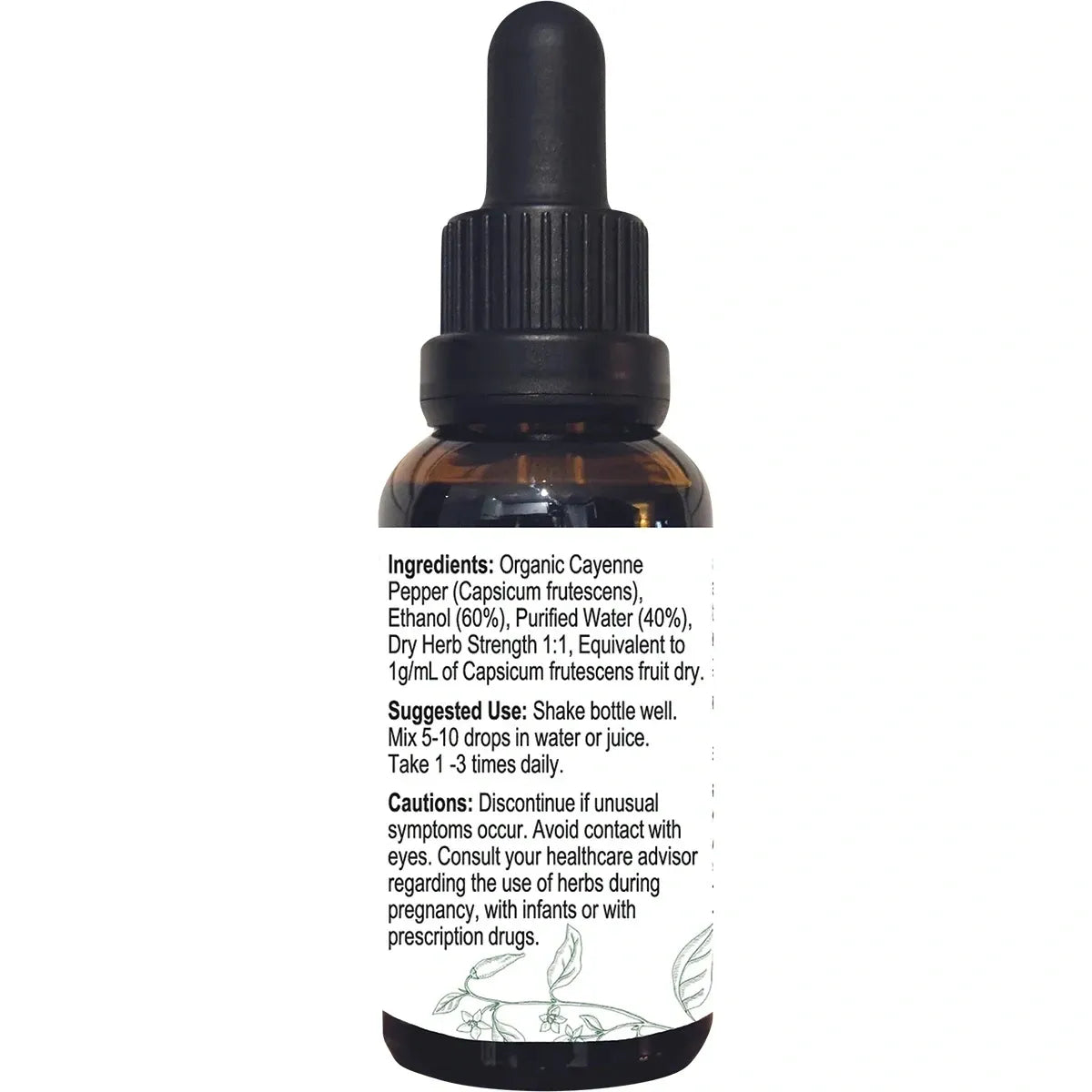 Nature's Wonder Cayenne Pepper Extract with dropper 30ml Liquid GMO Free