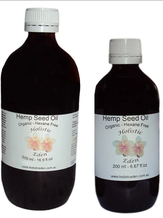 ORGANIC GOLD HEMP SEED OIL 100% Pure Cold Pressed Premium Grade, Glass Bottle