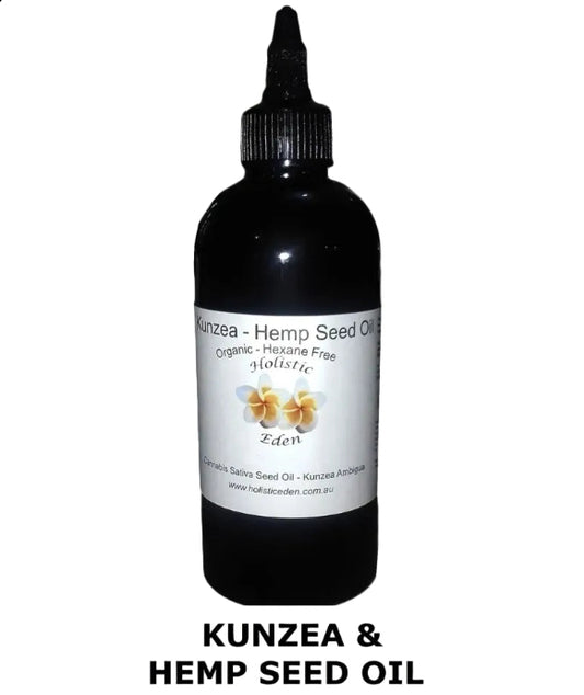 ORGANIC KUNZEA & HEMP SEED OIL 100% Pure Cold Pressed Pain Relief Oil