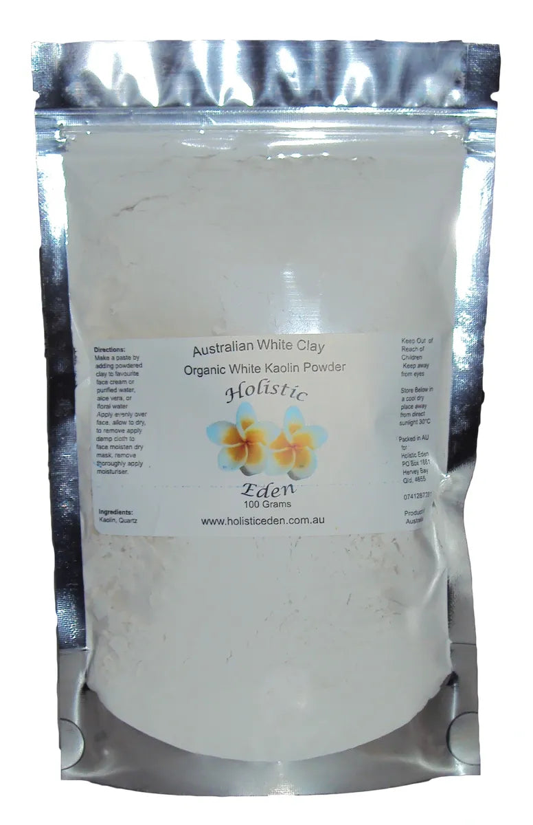 Organic Australian White Kaolin Clay Powder Dry Sensitive Skin Mask 100g