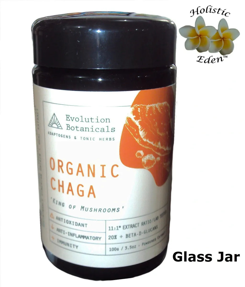 Organic Chaga Mushroom Powder Extract Siberia Birch Grown Anti-Inflammatory 100g